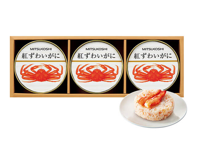 三越 国産紅ずわいがに缶詰